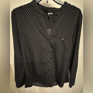 Kut From The Kloth Black Polka Dot Women's Top